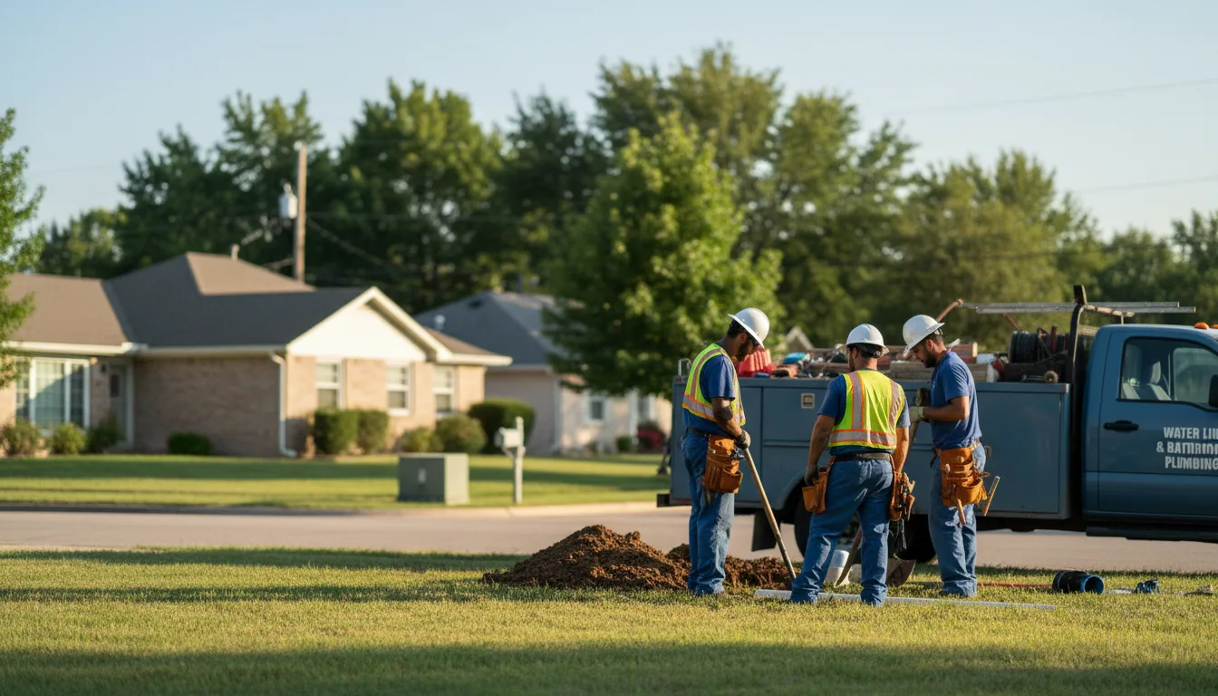 Residential water line and bathroom plumbing service in Wyano, PA